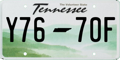 TN license plate Y7670F