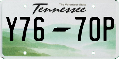 TN license plate Y7670P