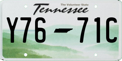 TN license plate Y7671C
