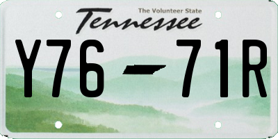 TN license plate Y7671R