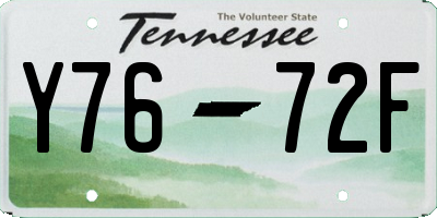 TN license plate Y7672F