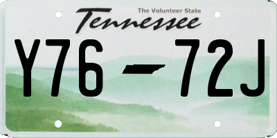 TN license plate Y7672J