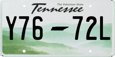 TN license plate Y7672L