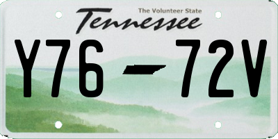 TN license plate Y7672V