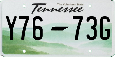 TN license plate Y7673G