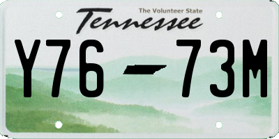 TN license plate Y7673M