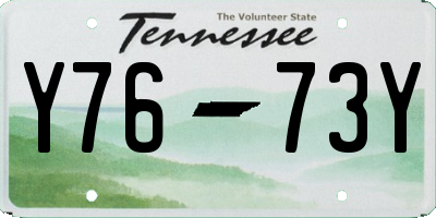 TN license plate Y7673Y