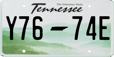 TN license plate Y7674E