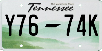 TN license plate Y7674K