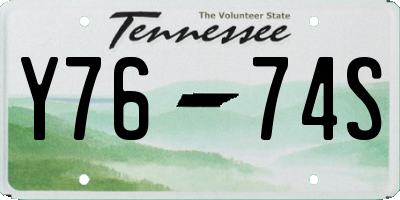 TN license plate Y7674S