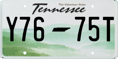 TN license plate Y7675T