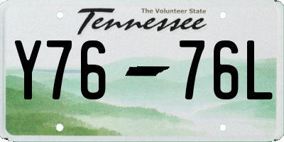 TN license plate Y7676L