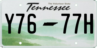 TN license plate Y7677H