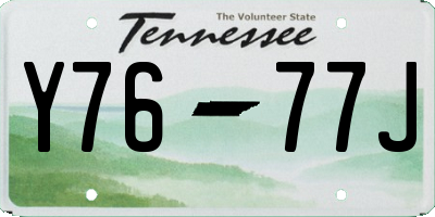 TN license plate Y7677J