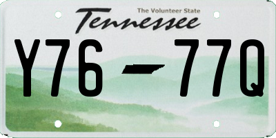 TN license plate Y7677Q