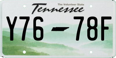 TN license plate Y7678F