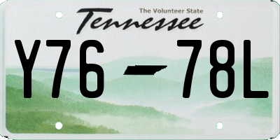 TN license plate Y7678L