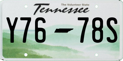 TN license plate Y7678S