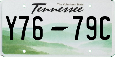 TN license plate Y7679C