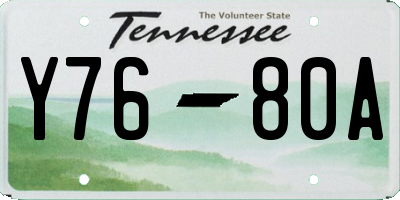 TN license plate Y7680A