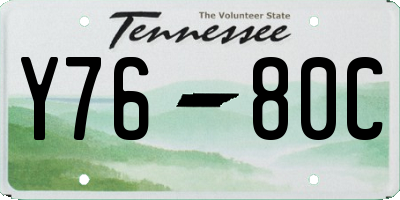 TN license plate Y7680C