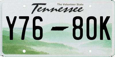 TN license plate Y7680K