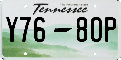 TN license plate Y7680P