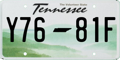 TN license plate Y7681F