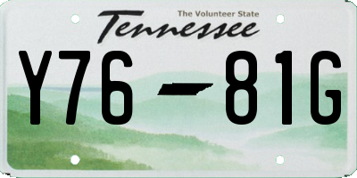 TN license plate Y7681G