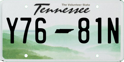 TN license plate Y7681N