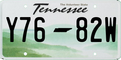TN license plate Y7682W