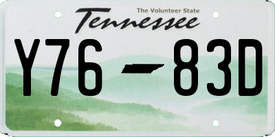 TN license plate Y7683D
