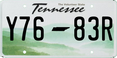 TN license plate Y7683R