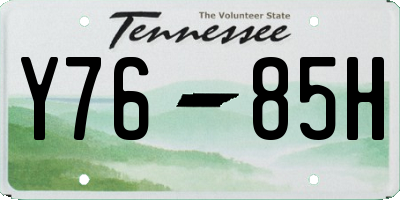 TN license plate Y7685H