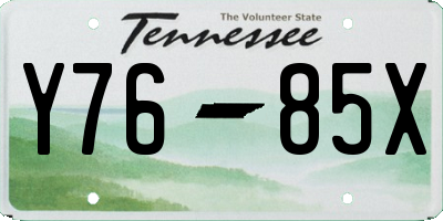 TN license plate Y7685X