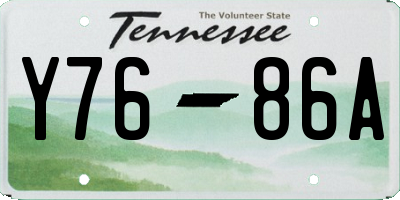TN license plate Y7686A