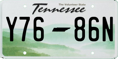 TN license plate Y7686N