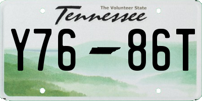 TN license plate Y7686T