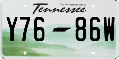 TN license plate Y7686W