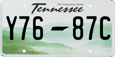 TN license plate Y7687C