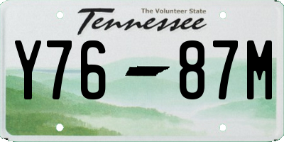 TN license plate Y7687M