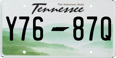 TN license plate Y7687Q