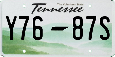 TN license plate Y7687S