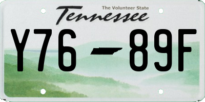 TN license plate Y7689F