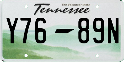 TN license plate Y7689N