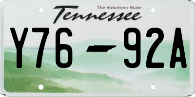 TN license plate Y7692A