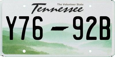 TN license plate Y7692B