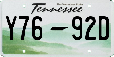 TN license plate Y7692D