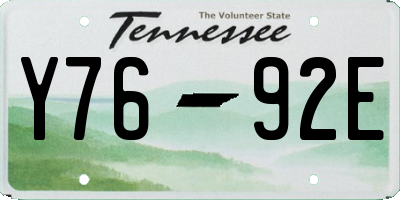 TN license plate Y7692E