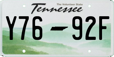 TN license plate Y7692F